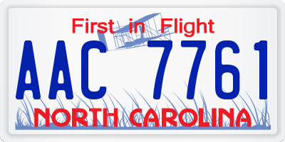 NC license plate AAC7761