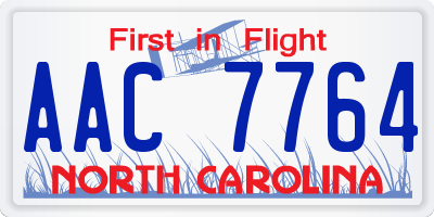 NC license plate AAC7764