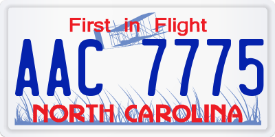 NC license plate AAC7775