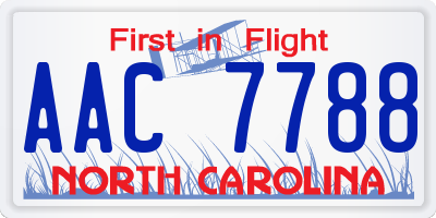 NC license plate AAC7788