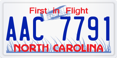 NC license plate AAC7791