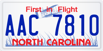 NC license plate AAC7810