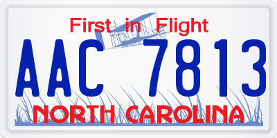 NC license plate AAC7813