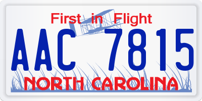 NC license plate AAC7815