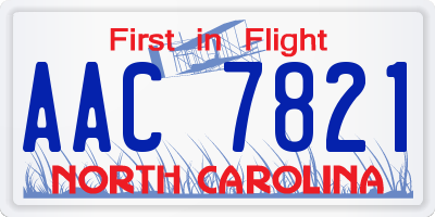 NC license plate AAC7821