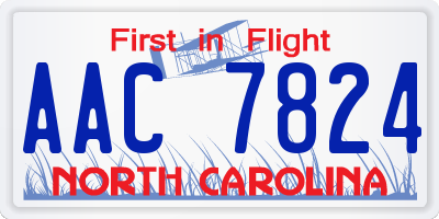 NC license plate AAC7824