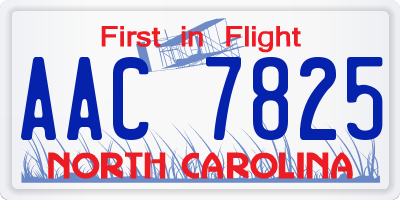 NC license plate AAC7825