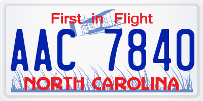 NC license plate AAC7840