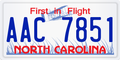 NC license plate AAC7851