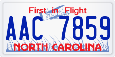 NC license plate AAC7859