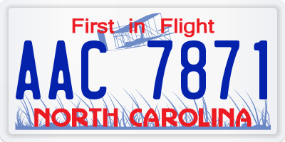 NC license plate AAC7871