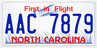 NC license plate AAC7879