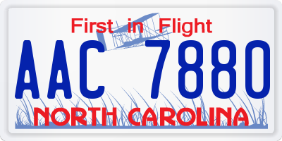 NC license plate AAC7880