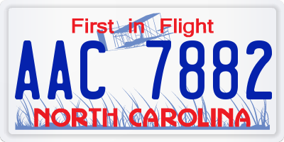 NC license plate AAC7882
