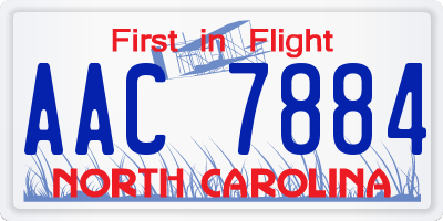 NC license plate AAC7884