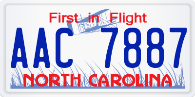 NC license plate AAC7887