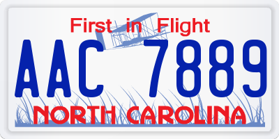 NC license plate AAC7889