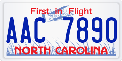 NC license plate AAC7890