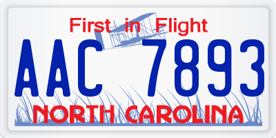 NC license plate AAC7893