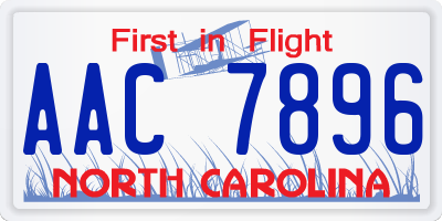 NC license plate AAC7896