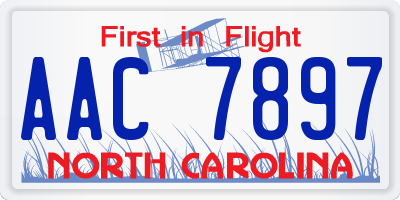 NC license plate AAC7897