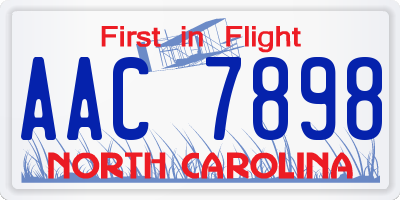 NC license plate AAC7898