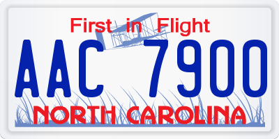 NC license plate AAC7900