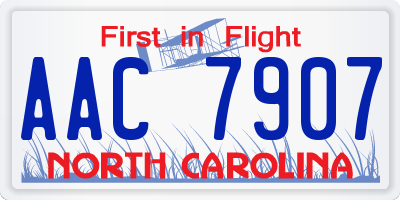 NC license plate AAC7907