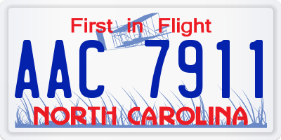 NC license plate AAC7911