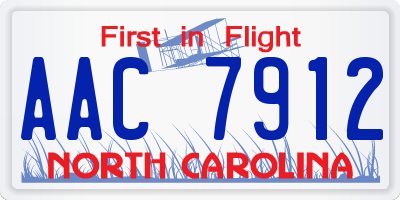 NC license plate AAC7912