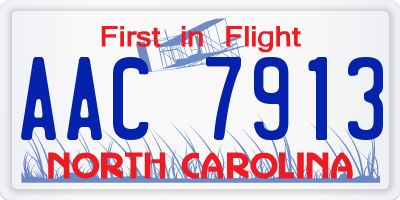 NC license plate AAC7913