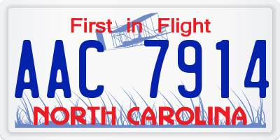 NC license plate AAC7914