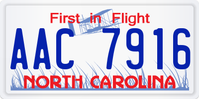 NC license plate AAC7916