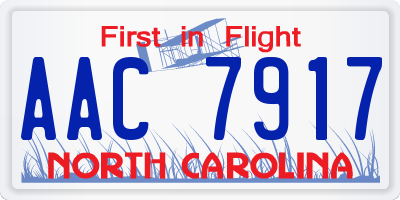 NC license plate AAC7917