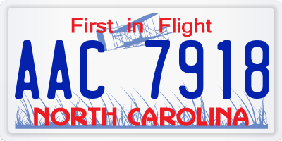 NC license plate AAC7918