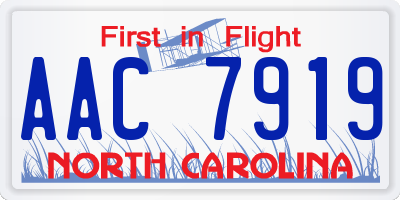 NC license plate AAC7919