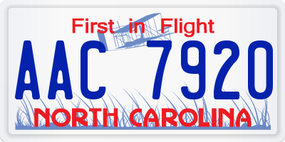 NC license plate AAC7920