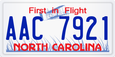 NC license plate AAC7921