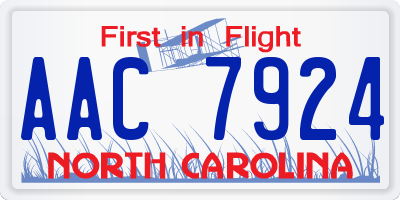 NC license plate AAC7924