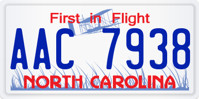 NC license plate AAC7938