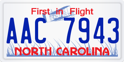 NC license plate AAC7943