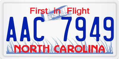 NC license plate AAC7949