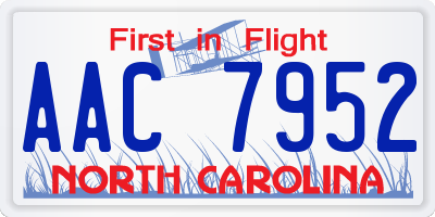 NC license plate AAC7952