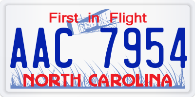 NC license plate AAC7954