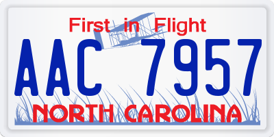 NC license plate AAC7957