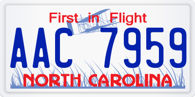 NC license plate AAC7959