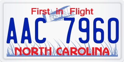 NC license plate AAC7960