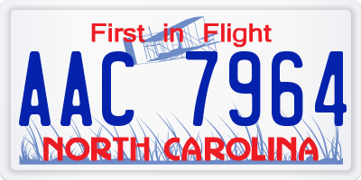 NC license plate AAC7964