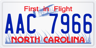 NC license plate AAC7966