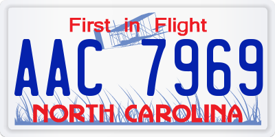 NC license plate AAC7969